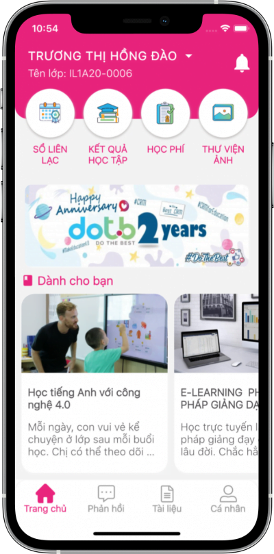 Ứng dụng (Mobile App) quản lý học tập DOTB SEA